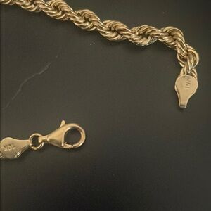 10K Gold Rope Chain Bracelet